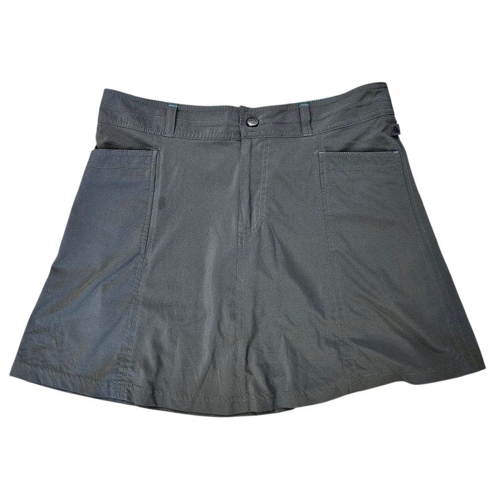 L. L. Bean Women's Athletic Gym Grey Tennis Golf Cargo Skort Skirt Size 10 Reg